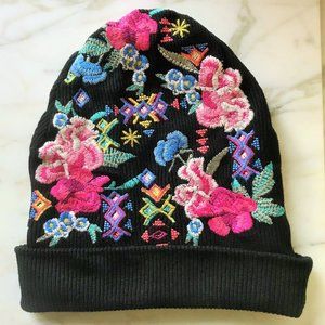 JOHNNY WAS Nikita Embroidered Knit Beanie Hat